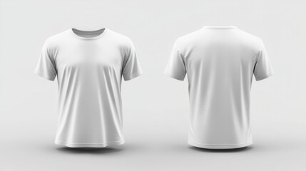 A white t-shirt with a white background