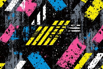 Abstract Geometric Pattern with Grunge Texture