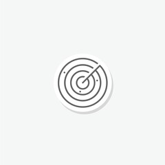 Radar detection icon sticker isolated on gray background