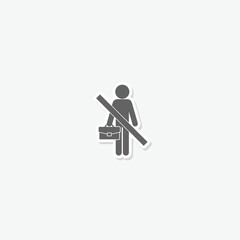Unemployed icon sticker isolated on gray background