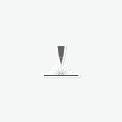 Laser ray icon sticker isolated on gray background