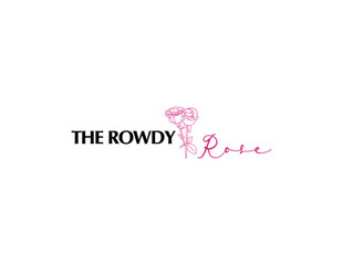The-Rowdy-Rose, flower, rose, letter, letters, text, pink, black, professional, clean, clear, modern, creative, love, heart, valentine, day, design, logo, icon, romance, romantic, holiday