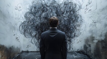 Obraz premium Business man is experiencing a stressful situation at work