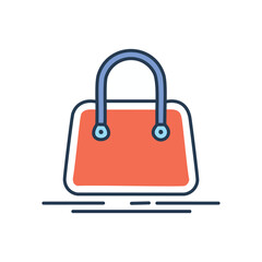 Handbag icon. Simple line art icon of a handbag. Ideal for use in fashion, shopping, and retail apps or websites.