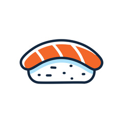 Salmon sushi icon. Japanese cuisine, rice, seafood, salmon, fish, food, eatery, restaurant, dining
