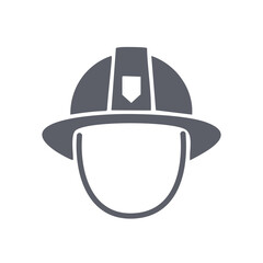 Firefighter helmet icon. Simple silhouette of a firefighter helmet.  Ideal for safety, rescue, and emergency service concepts.