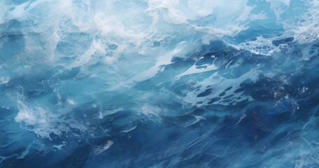 Fototapeta premium A vibrant depiction of ocean waves, showcasing the beauty and movement of water in shades of blue.