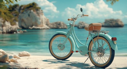 Fototapeta premium Vintage Bike on the Beach