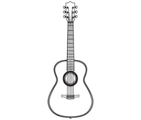 Acoustic guitar isolated on white guitar icon Vector illustration