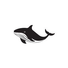 Whale in cartoon, doodle style . Image for t-shirt, web, mobile apps and ui. Isolated 2d vector illustration in logo, icon, sketch style, Eps 10, black and white. AI Generative