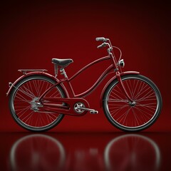 Fototapeta premium Red Vintage Bicycle, Classic Bike Design