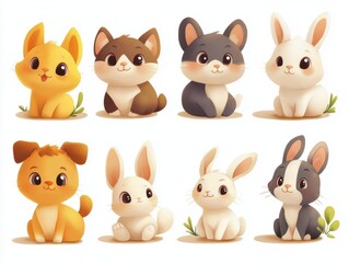 Naklejka premium Cute Animals Illustration