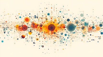 Minimal tech icons forming a symmetrical design on a light background