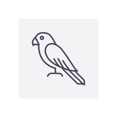 Bird outline icon. Simple line art icon of a bird, representing freedom, flight, and nature.