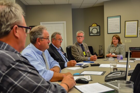 Meeting with city employees in their offices to discuss community projects and initiatives in the local government setting