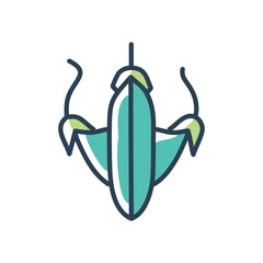 Green flower design. Artistic depiction of a blooming flower, symbolizing growth and new beginnings.