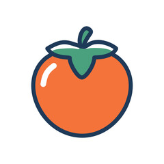 Persimmon fruit icon. Illustrated persimmon fruit icon, ideal for branding, web design, and social media.