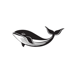 Whale in cartoon, doodle style . Image for t-shirt, web, mobile apps and ui. Isolated 2d vector illustration in logo, icon, sketch style, Eps 10, black and white. AI Generative
