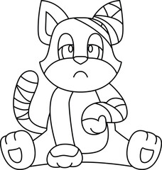 Cat Bandage Animal Vector Graphic Art Illustration