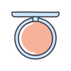 Compact mirror icon. Compact mirror icon, makeup tool with a lid for carrying in a bag. Perfect for beauty and fashion illustrations.