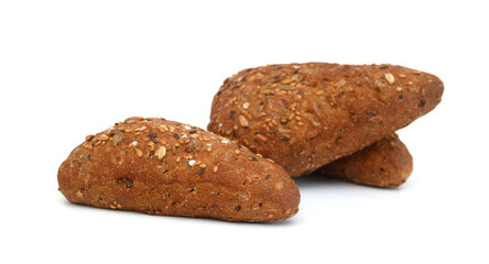 Stack grain bread isolated on white background