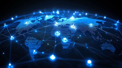 Global network concept. World map. Business strategy.