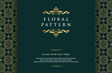 batik frame border ethnic ornamental floral pattern 