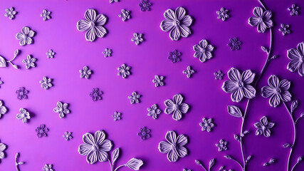 Fototapeta premium background texture wallpaper purple color gradually turns into a light color on which flowers
