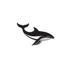 Whale in cartoon, doodle style . Image for t-shirt, web, mobile apps and ui. Isolated 2d vector illustration in logo, icon, sketch style, Eps 10, black and white. AI Generative