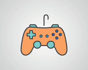 Minimalist Game Controller Icon | Flat Design Vector Illustration