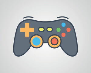 Minimalist Game Controller Icon | Flat Design Vector Illustration
