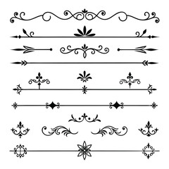 Elegant divider ornaments vector illustration featuring intricate designs perfect for borders, invitations, and decorative projects.