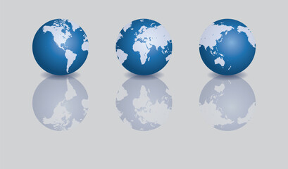 Naklejka premium Earth planet icon. Vector illustration of flat planet Earth for web design, banner, infographic