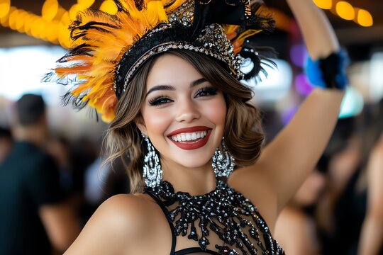 A lady in a 1920s flapper dress, dancing at a glamorous jazz party, her style timeless and iconic