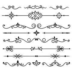 Elegant divider ornaments vector illustration featuring intricate designs perfect for borders, invitations, and decorative projects.