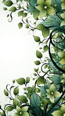 Green floral border design