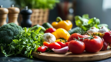 Vegetarian delight, raw veggies in sight.