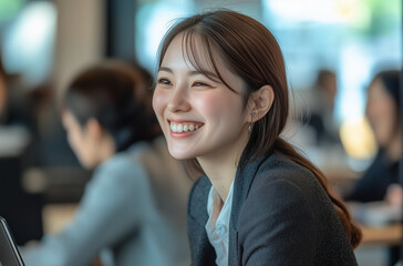 portrait of a woman in a cafe