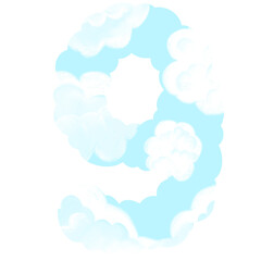 Cloud alphabet, Artificial letters sky fluffy