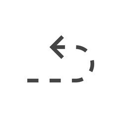 Arrow icon dash line style medium stroke