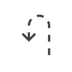 Arrow icon dash line style medium stroke