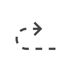 Arrow icon dash line style medium stroke