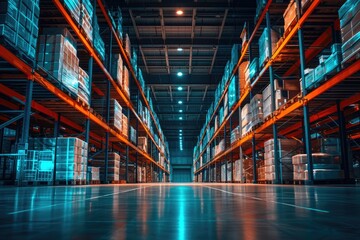 Innovative Warehouse Management Interface with Vignetted Lighting