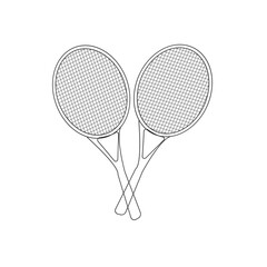 Tennis racket illustration. Sport club item or symbol.