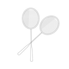 Tennis racket illustration. Sport club item or symbol.
