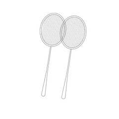 Tennis racket illustration. Sport club item or symbol.