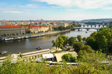 Obraz premium panoramic view of Prague from Letna Hill park