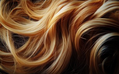 Naklejka premium Long and beauty woman hair texture background wallpaper. Wave and shiny well-groomed hair. 
