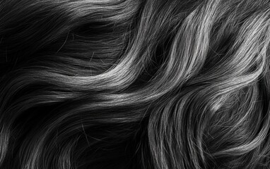 Naklejka premium Long and beauty woman hair texture background wallpaper. Wave and shiny well-groomed hair. 