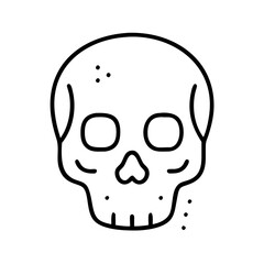 Fototapeta premium Skull Icon in Minimalist Line Art, Halloween Symbol on Transparent Background
